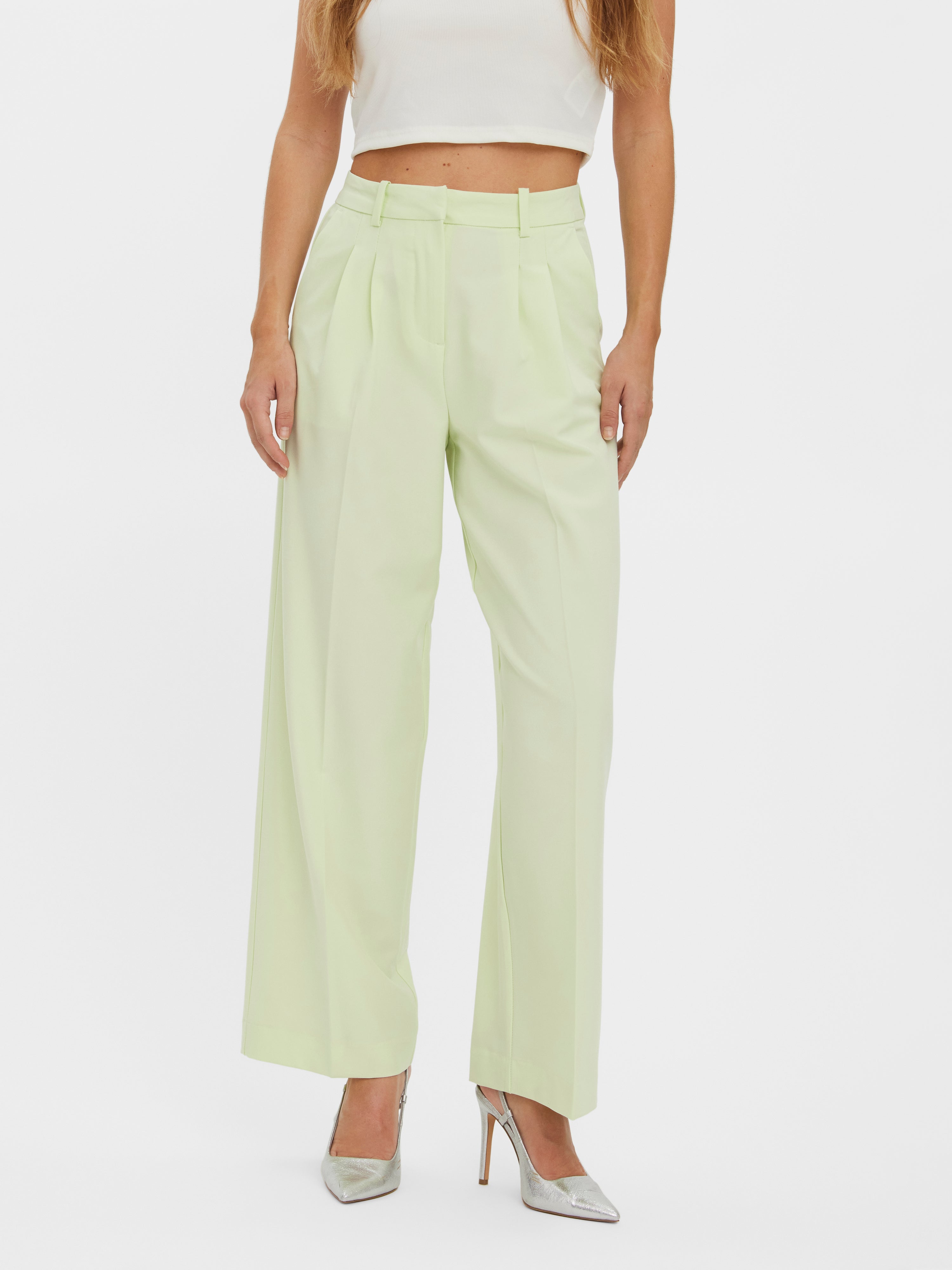 Buy VERO MODA Blue Solid Cotton Relaxed Fit Womens Pants  Shoppers Stop