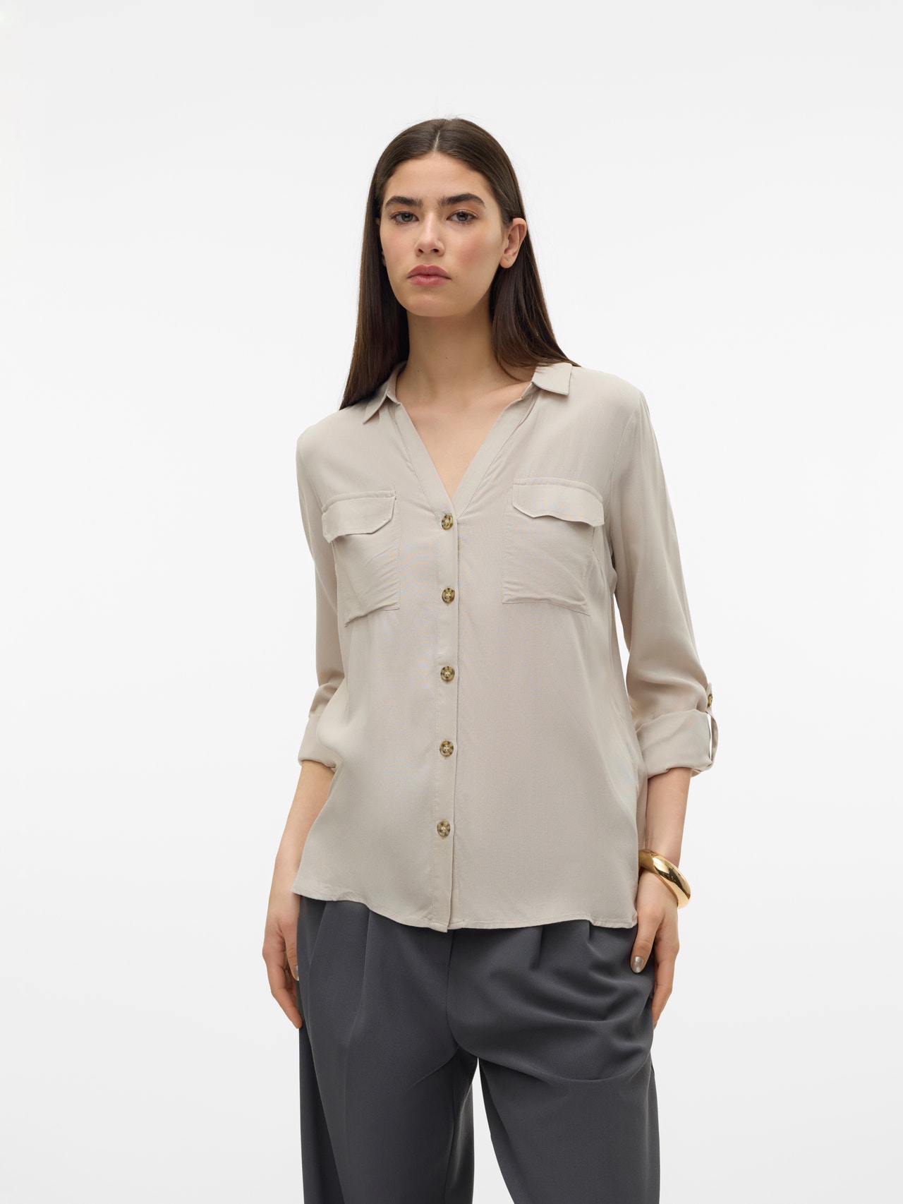 Vero Moda VMBUMPY Skjorte -Silver Lining - 10275283