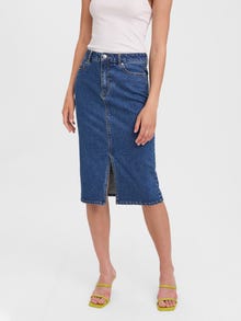 Vero Moda High waist Long skirt -Medium Blue Denim - 10275352