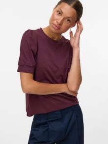 Vero Moda Tavapärane lõige Ümmargune kaelus Volüümikad varrukad T-särk -Winetasting - 10275520