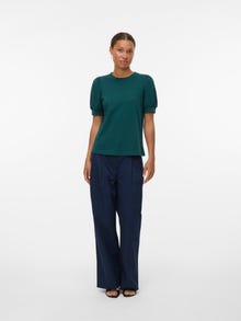 Vero Moda Tavapärane lõige Ümmargune kaelus Volüümikad varrukad T-särk -Ponderosa Pine - 10275520
