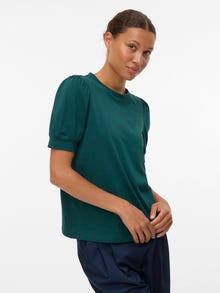 Vero Moda Tavapärane lõige Ümmargune kaelus Volüümikad varrukad T-särk -Ponderosa Pine - 10275520