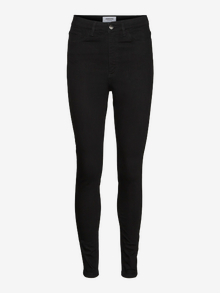 Vero Moda VMLOA Hohe Taille Normal geschnitten Jeans -Black Denim - 10275641
