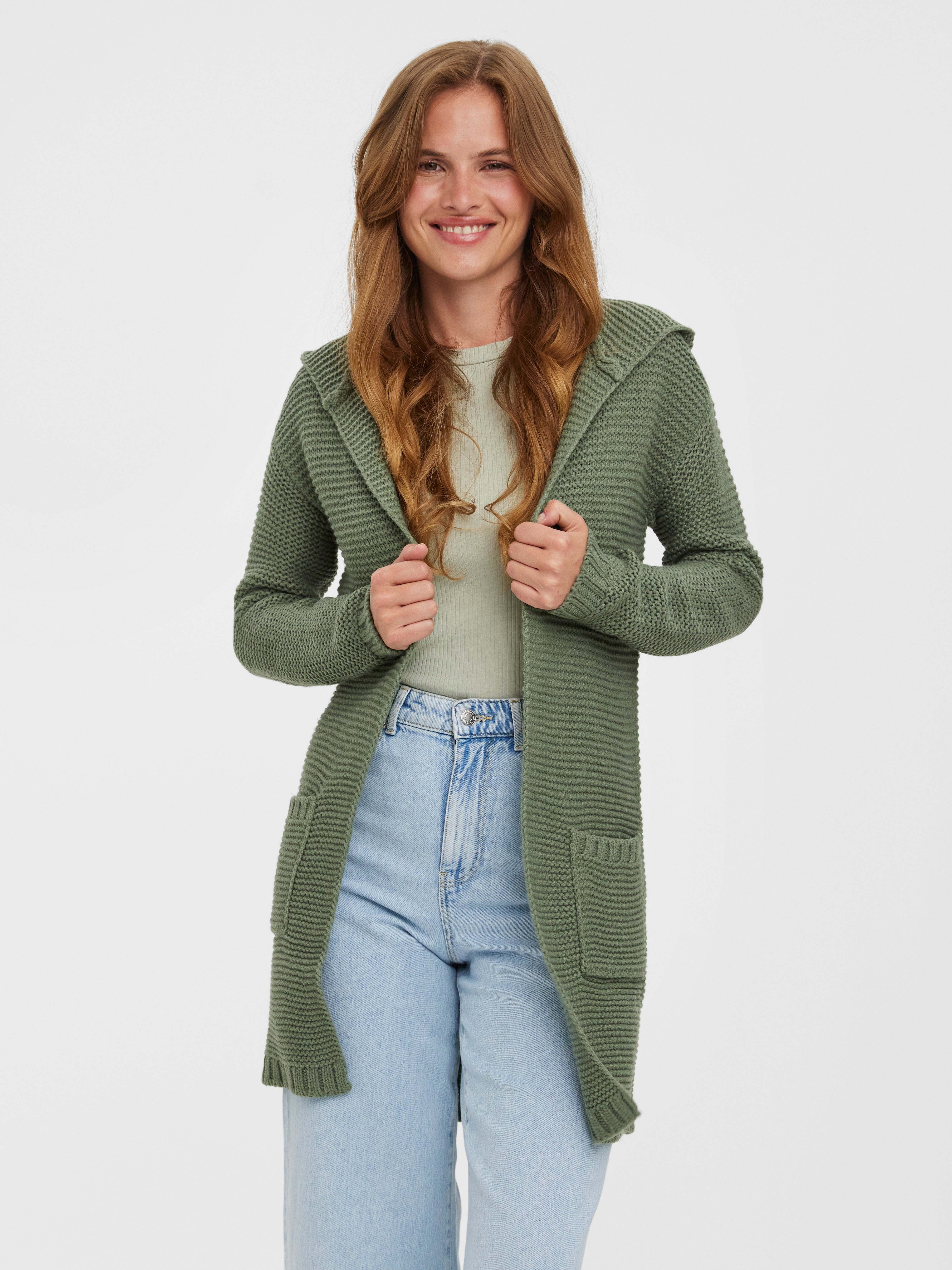 VMNONAMENOEDGE Knit Cardigan Medium Green Vero Moda