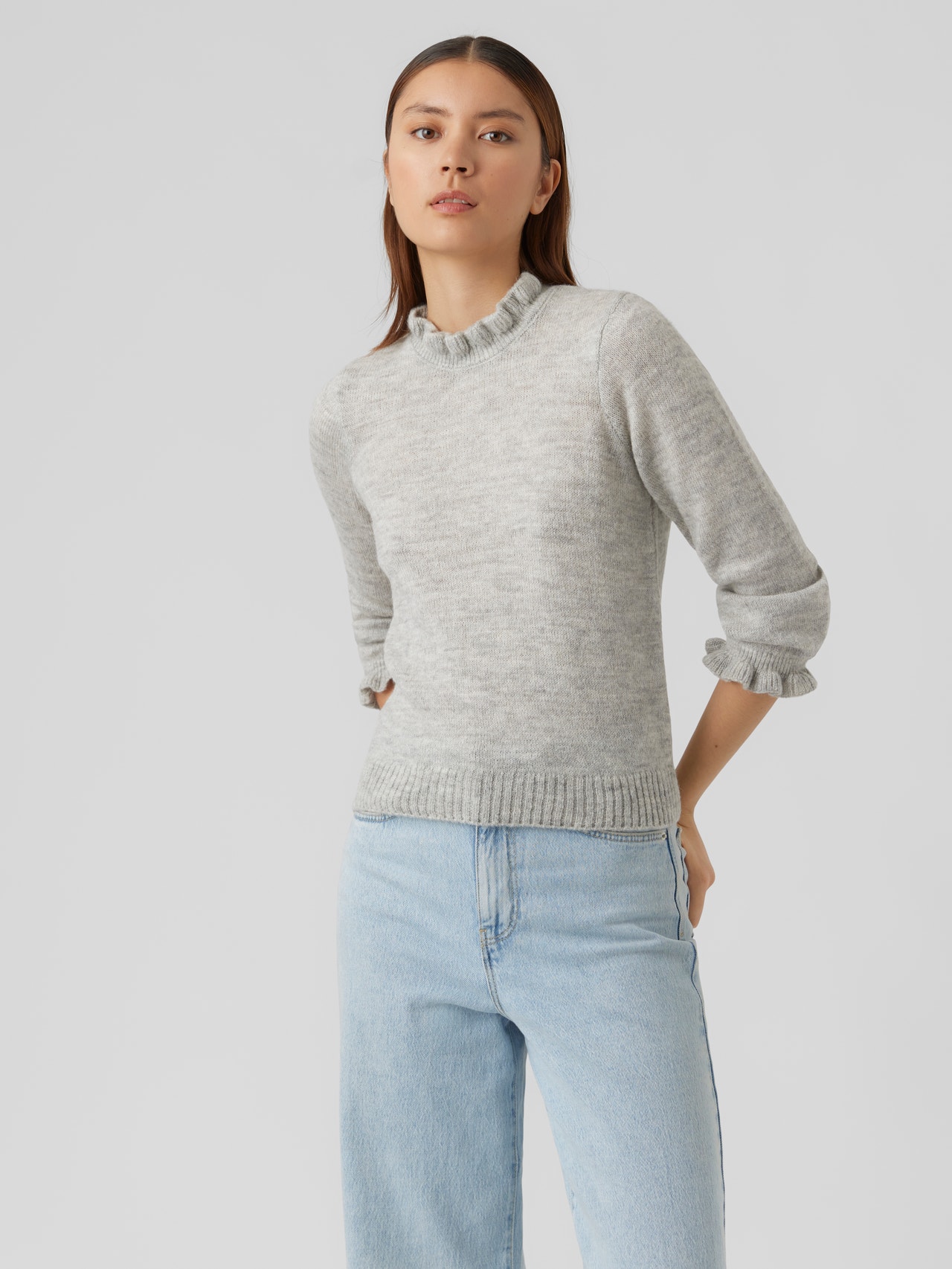 Vero Moda VMSOFIA Sweter -Light Grey Melange - 10276026