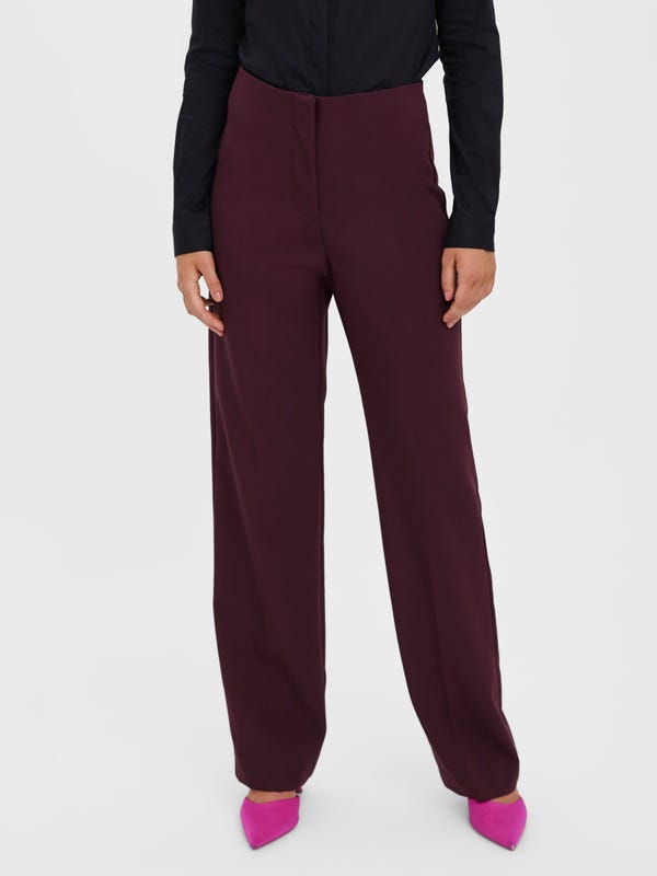 Straight Fit High rise Trousers | Light Brown | Vero Moda®
