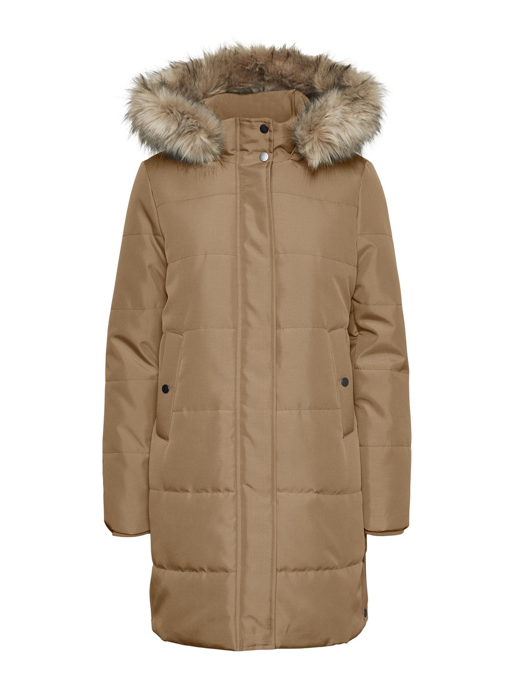 Hood with faux fur lining Curve Coat with 50% discount! | Vero Moda®