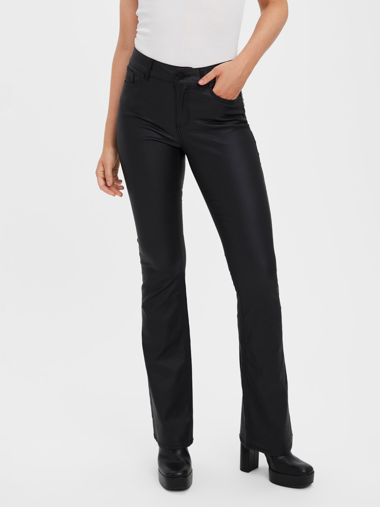 Flared Fit Mid waist Tall Trousers with 30% discount!