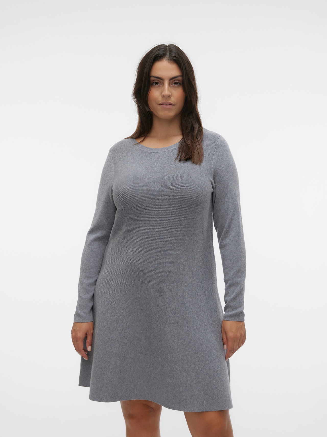 Vero Moda VMNANCY Kort klänning -Medium Grey Melange - 10276915