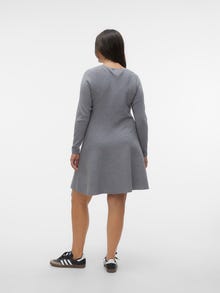 Vero Moda VMNANCY Kort klänning -Medium Grey Melange - 10276915