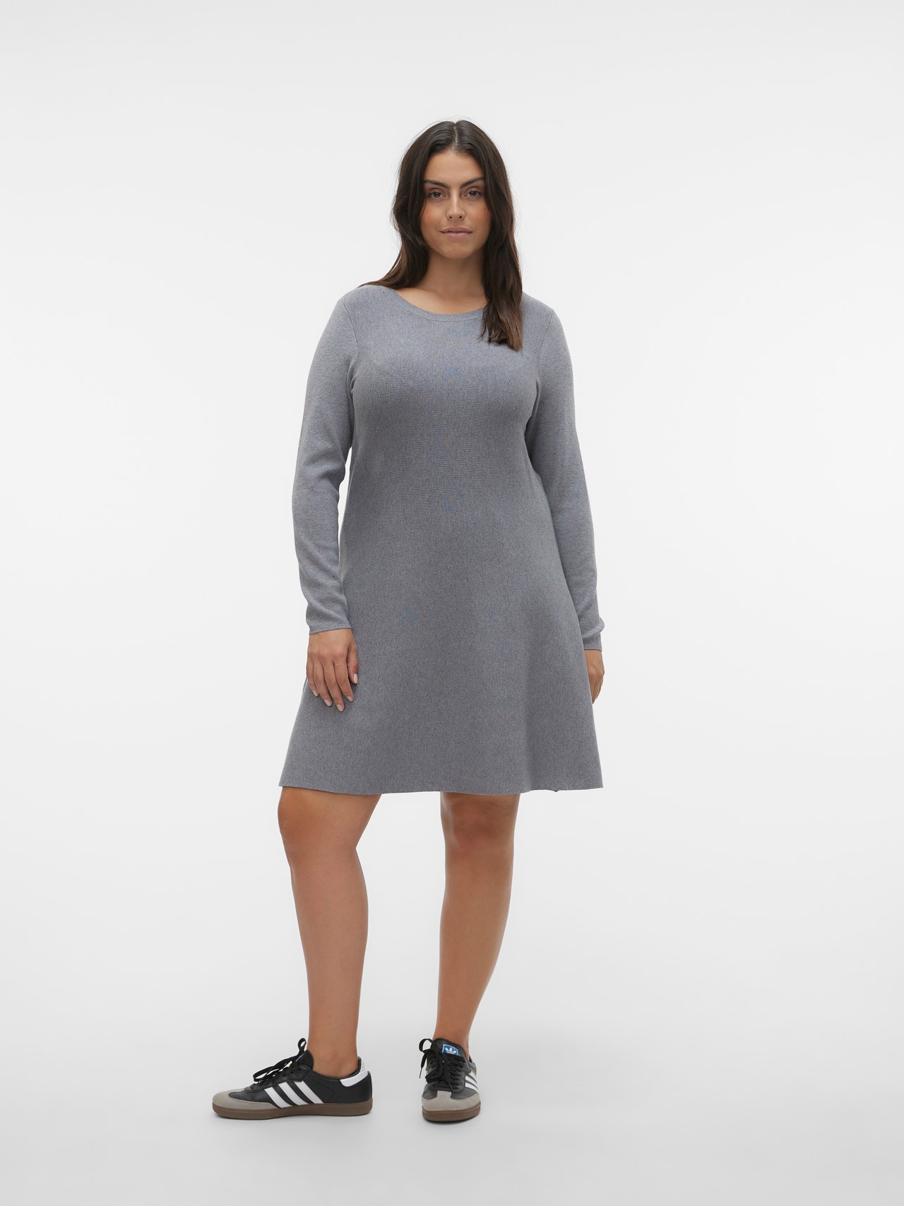 Vero Moda VMNANCY Krótka sukienka -Medium Grey Melange - 10276915
