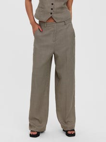 Vero Moda Laia jalaosaga lõige Keskmine vöökoht Püksid -Oatmeal - 10277420