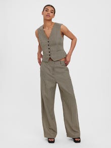 Vero Moda Laia jalaosaga lõige Keskmine vöökoht Püksid -Oatmeal - 10277420