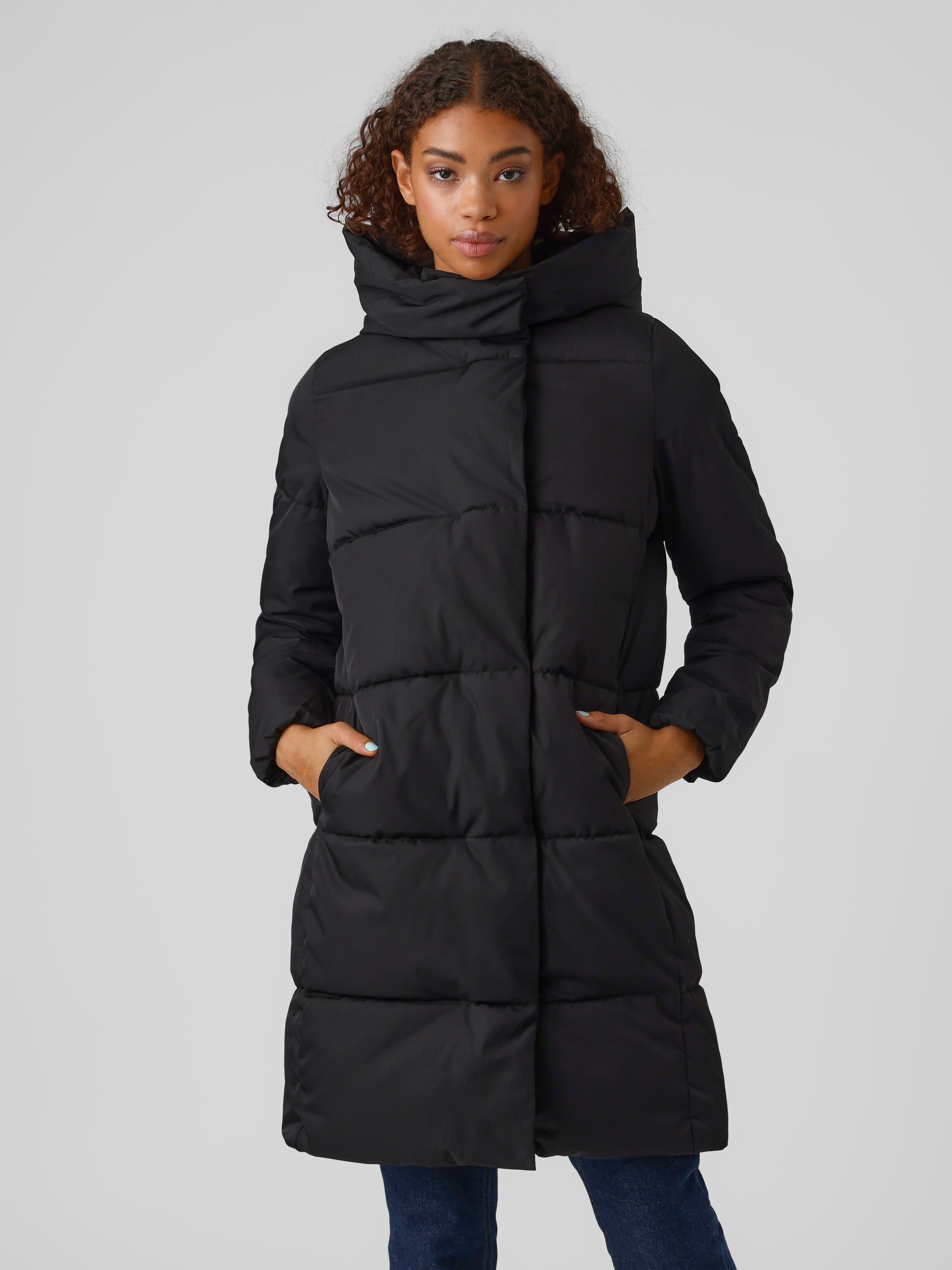 Womens Coats Vero Moda Coats White Vero Moda Synthetic Longline Padded Coat in Black 