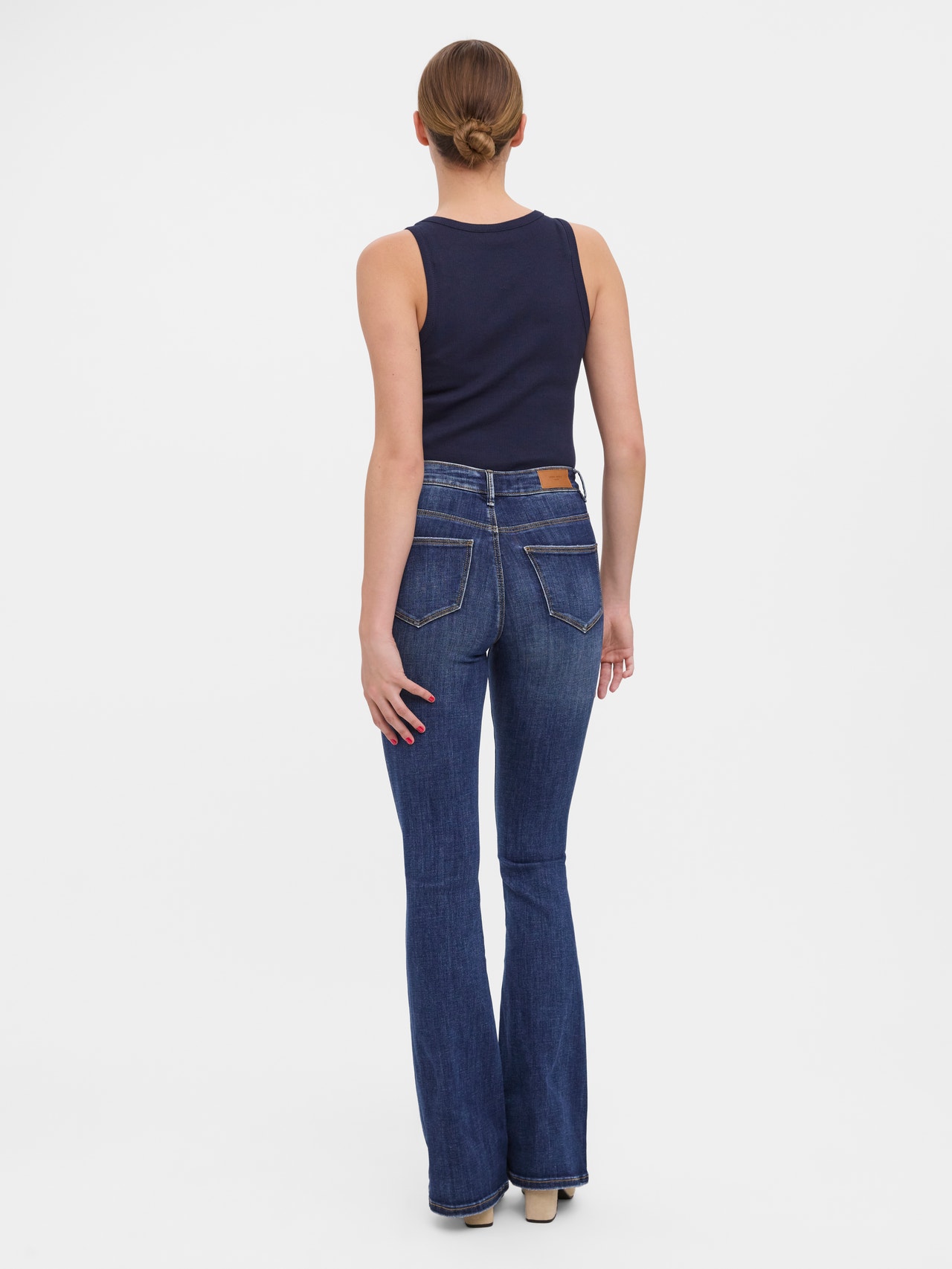 Vero Moda VMSIGA Vita alta Skinny Fit Jeans -Dark Blue Denim - 10278601