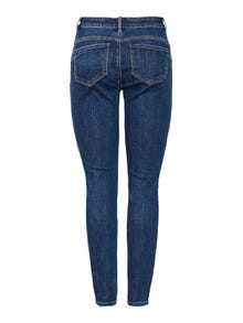 Vero Moda VMSEVEN Middels høyt snitt Skinny Fit Jeans -Dark Blue Denim - 10278604