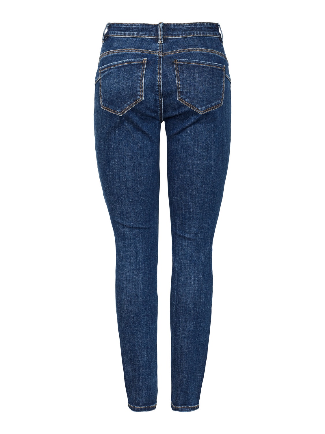 Vero Moda VMSEVEN Średni stan Krój skinny Jeans -Dark Blue Denim - 10278604