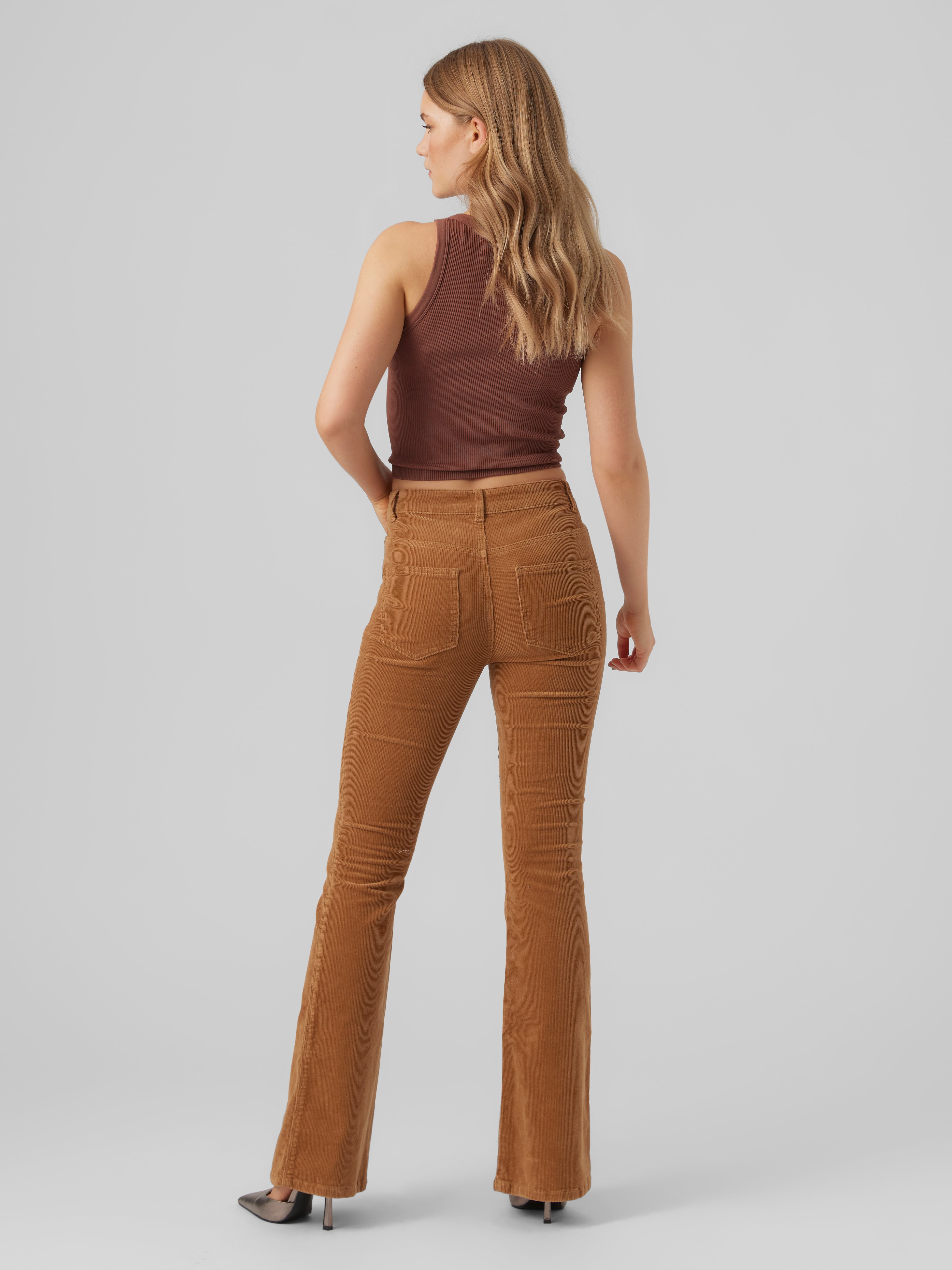 vmsiga high trousers | Medium Brown | Vero Moda®
