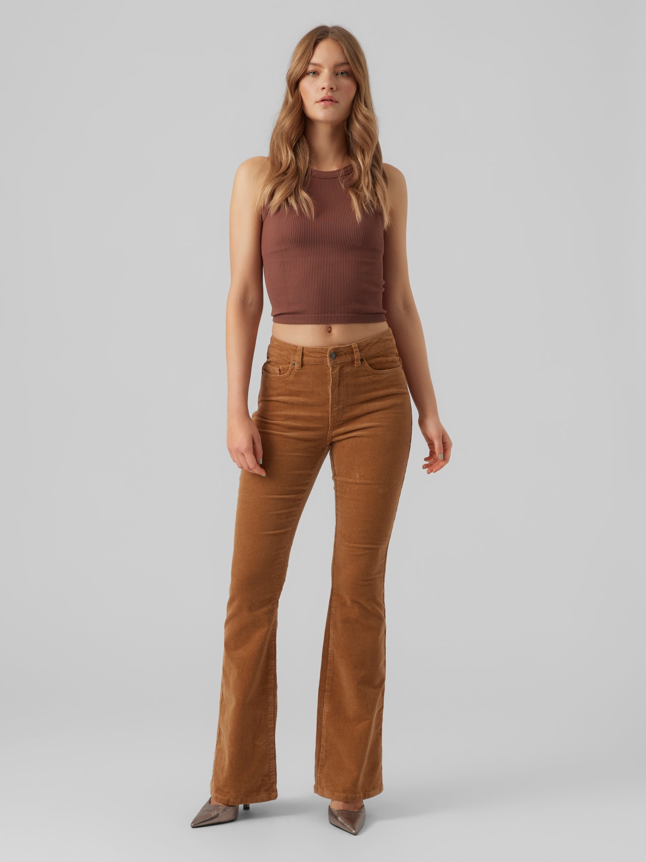 Vero Moda VMSIGA Høyt snitt Bukser -Tobacco Brown - 10278735