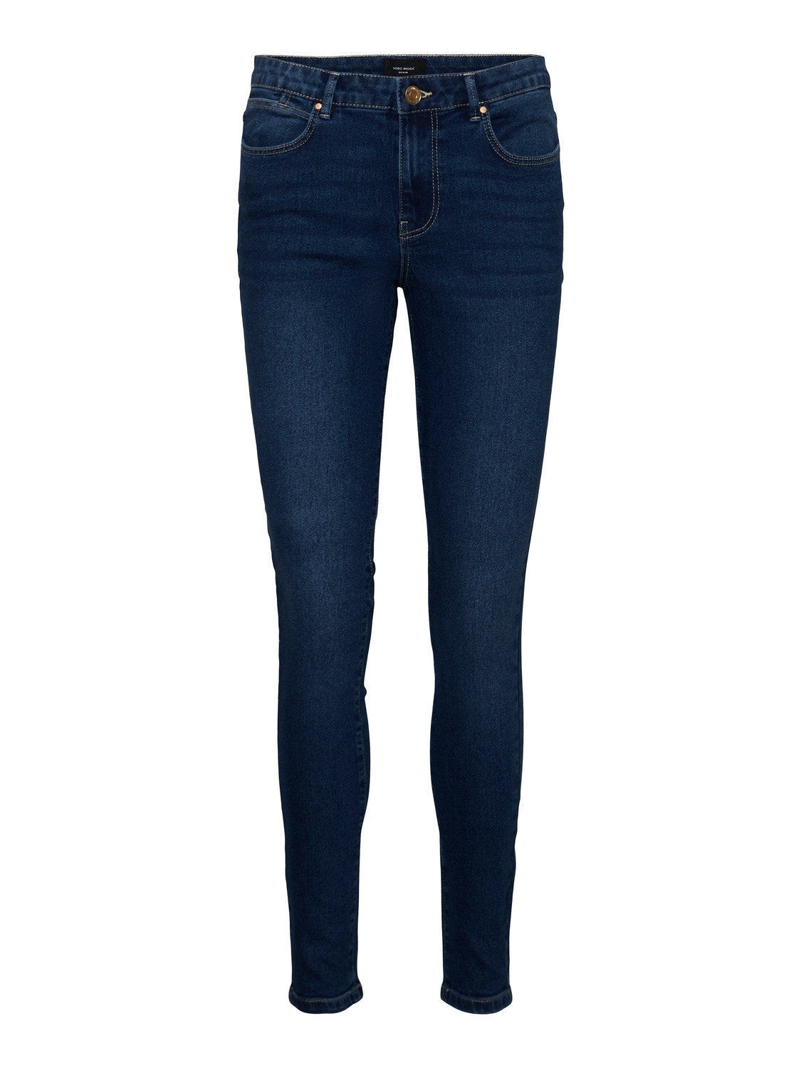 Vero Moda VMJUNE Middels høyt snitt Skinny Fit Jeans -Medium Blue Denim - 10278817