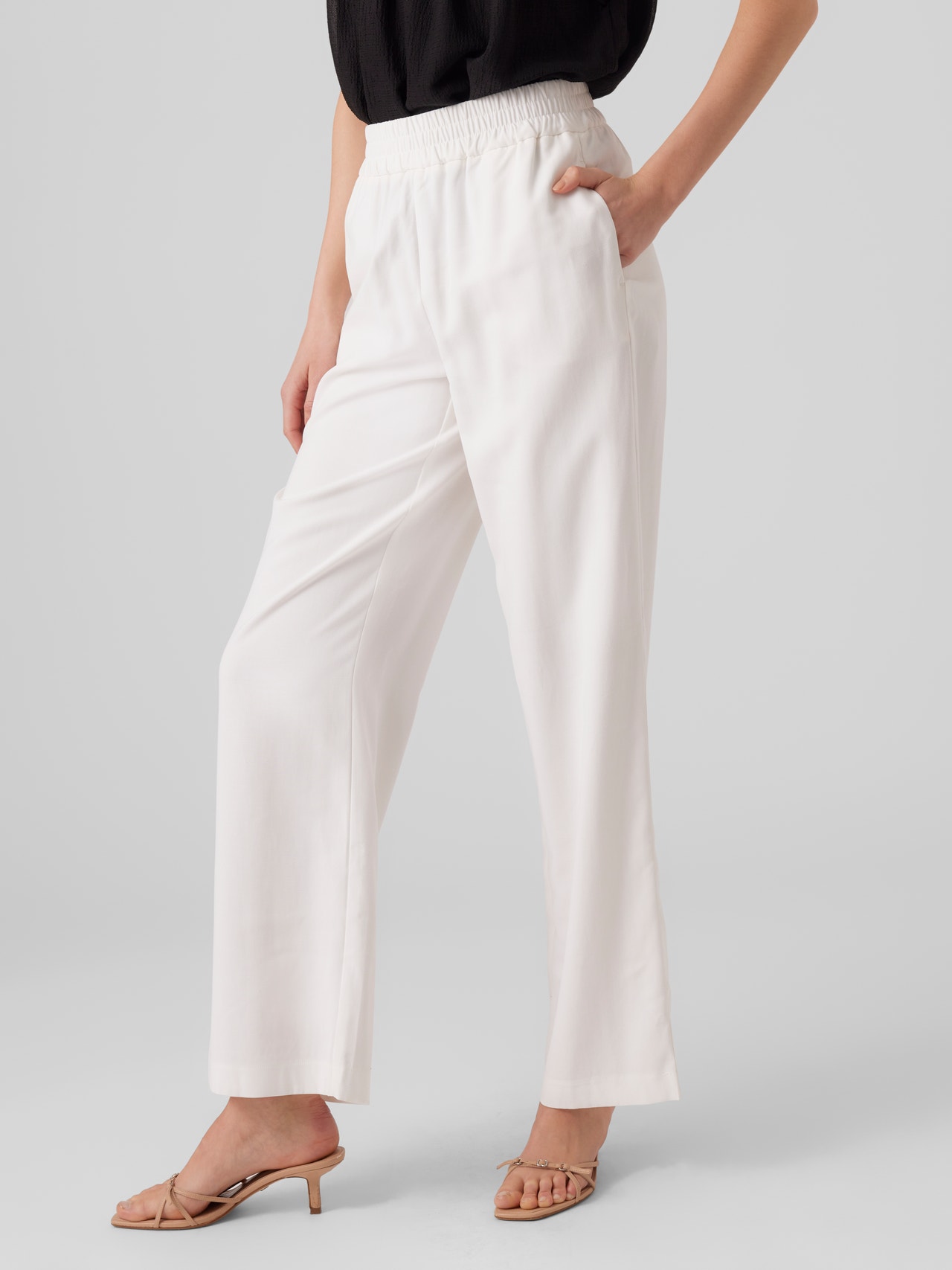 Vero Moda VMCARMEN High rise Trousers -Snow White - 10278926