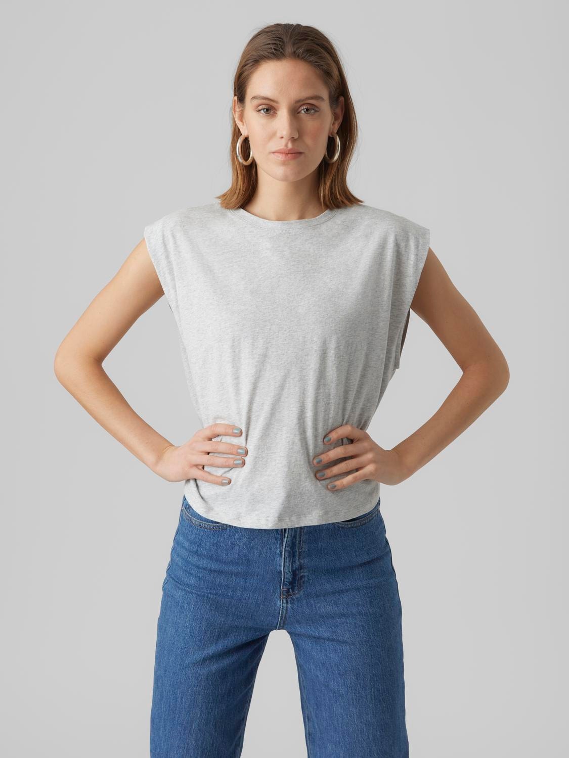 Vero Moda VMPANNA T-skjorte -Light Grey Melange - 10279002