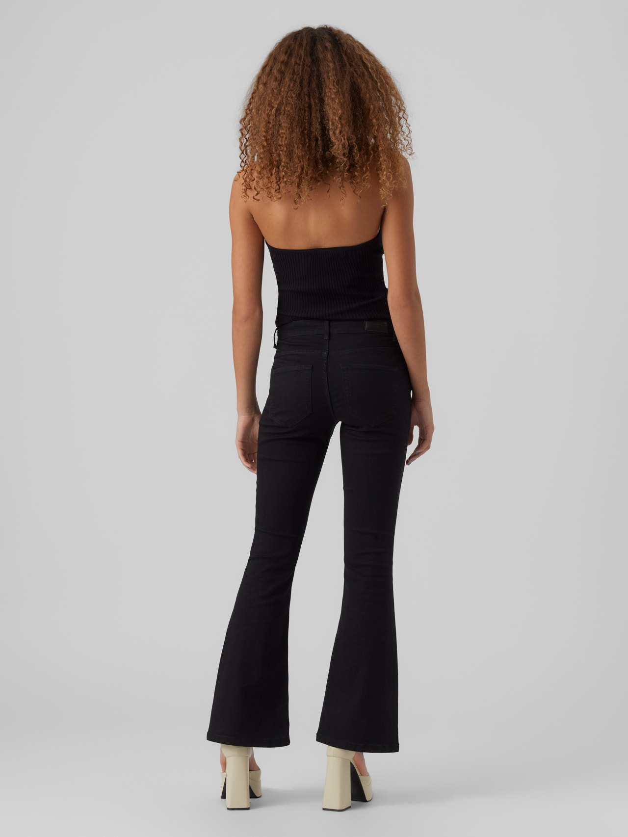 Vero Moda VMSCARLET Taille moyenne Flared Fit Jeans -Black - 10279179
