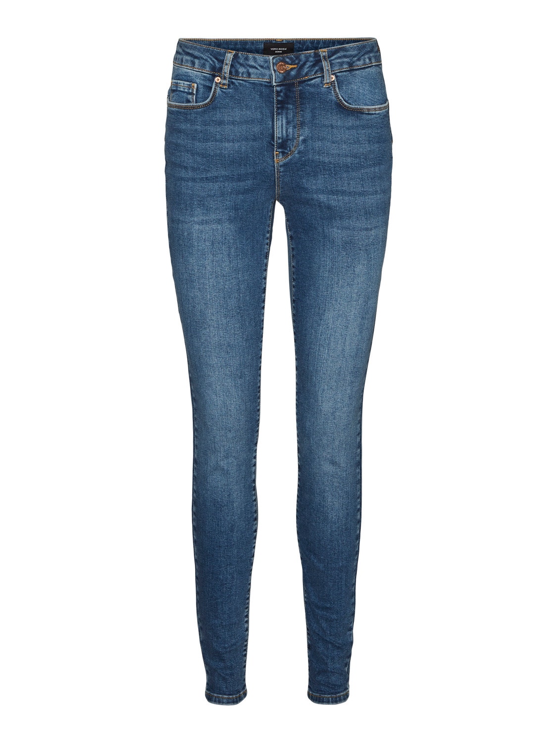 Vero Moda VMSEVEN Średni stan Krój slim Jeans -Medium Blue Denim - 10279221