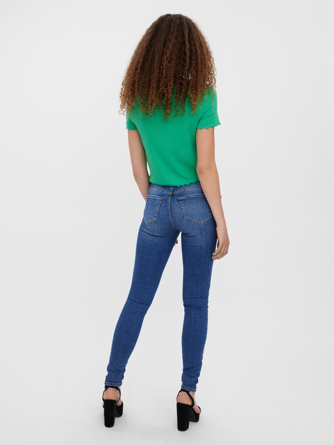 Vero Moda VMSEVEN Vita media Slim Fit Jeans -Medium Blue Denim - 10279221