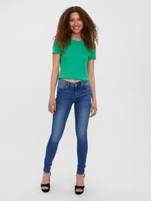 Vero Moda VMSEVEN Middels høyt snitt Slim Fit Jeans -Medium Blue Denim - 10279221