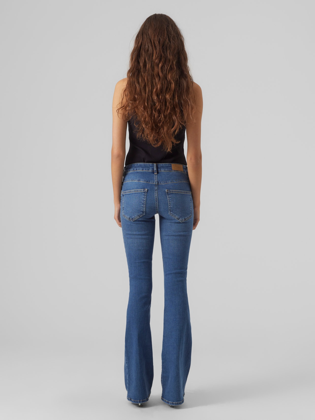 Vero Moda VMSIGI Lav talje Flared fit Jeans -Medium Blue Denim - 10279227