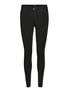 Vero Moda VMSEVEN Średni stan Krój slim Jeans -Black - 10279237