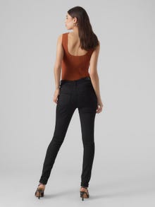 Vero Moda VMSEVEN Vita media Slim Fit Jeans -Black - 10279237