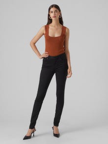 Vero Moda VMSEVEN Taille moyenne Slim Fit Jeans -Black - 10279237
