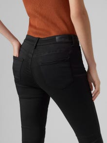 Vero Moda VMSEVEN Middels høyt snitt Slim Fit Jeans -Black - 10279237