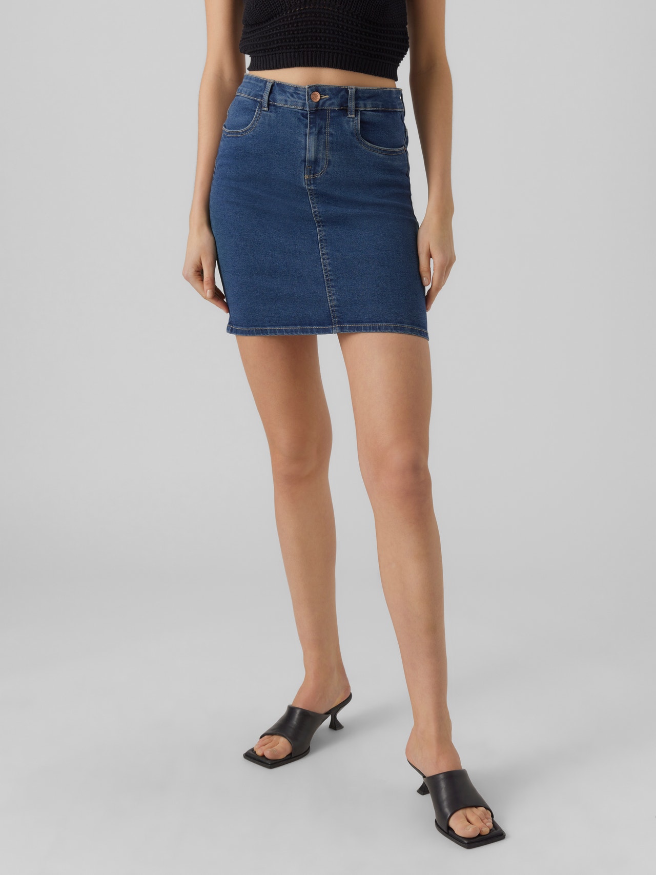 Vero Moda VMLUNA Short Skirt -Medium Blue Denim - 10279491