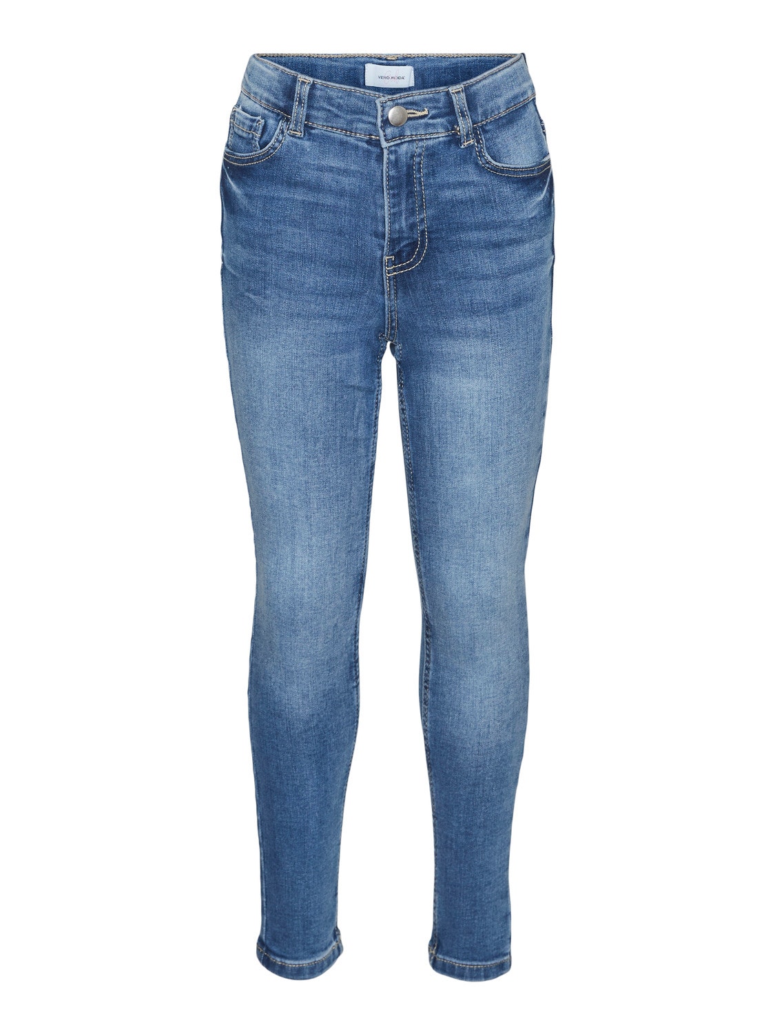 Vero Moda VMAVA Middels høyt snitt Slim Fit Jeans -Medium Blue Denim - 10279650