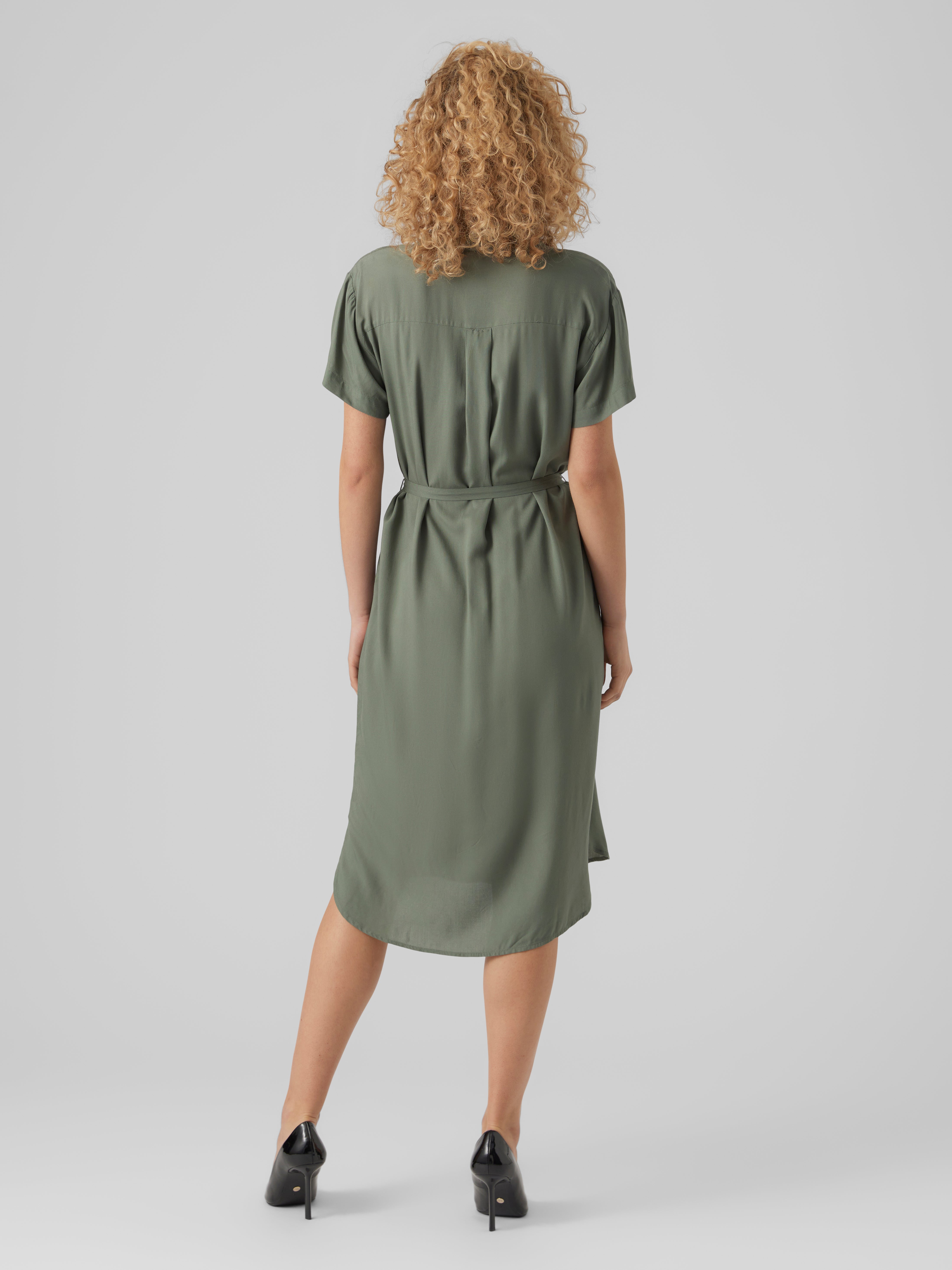 Vero moda linen maxi hotsell dress with volume sleeve