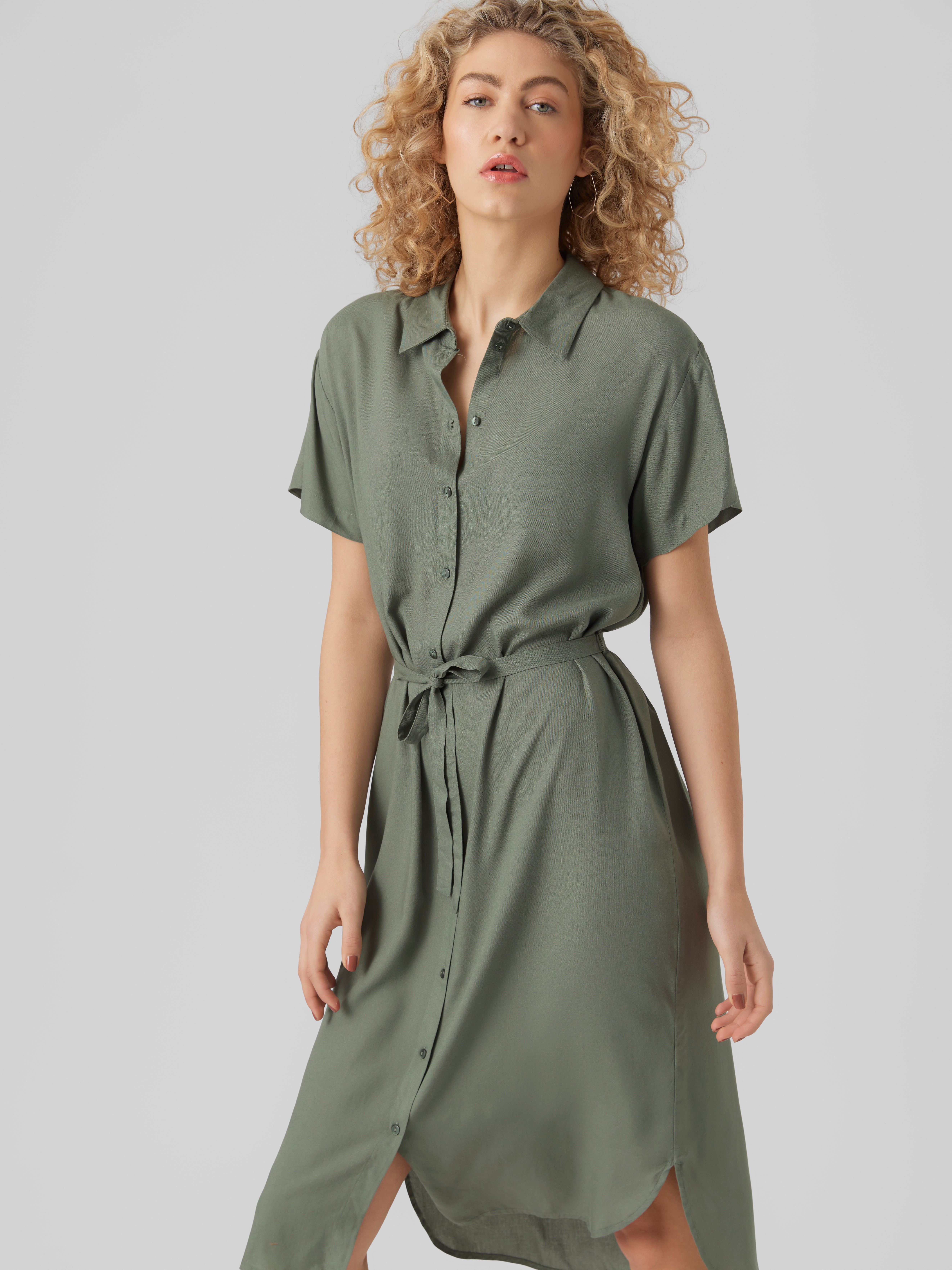 VMBUMPY Lange jurk Midden Groen Vero Moda