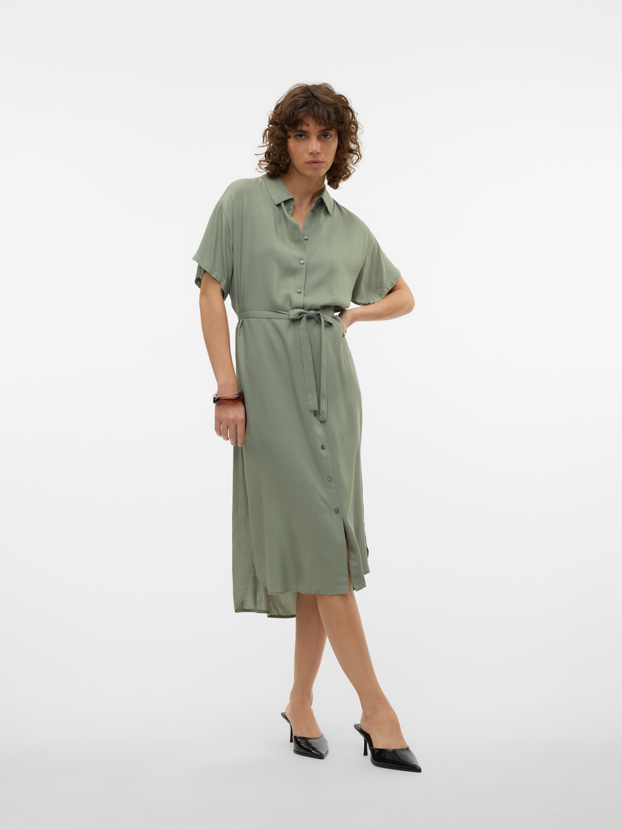 Vero Moda VMBUMPY Langes Kleid -Hedge Green - 10279684
