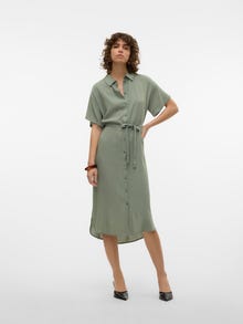 Vero Moda VMBUMPY Lang kjole -Hedge Green - 10279684