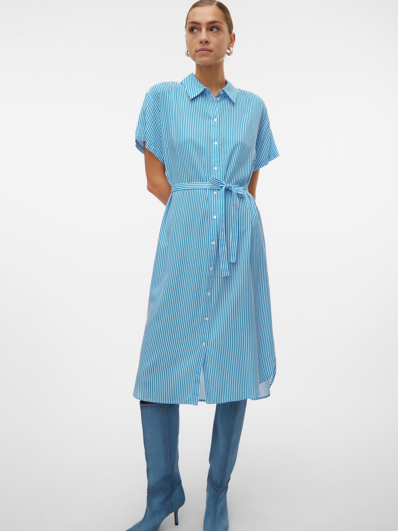 Vero Moda VMBUMPY Langes Kleid -Ibiza Blue - 10279684
