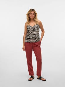 Vero Moda VMJESMILO Mid waist Trousers -Marsala - 10279691