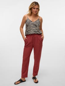 Vero Moda VMJESMILO Mid waist Trousers -Marsala - 10279691
