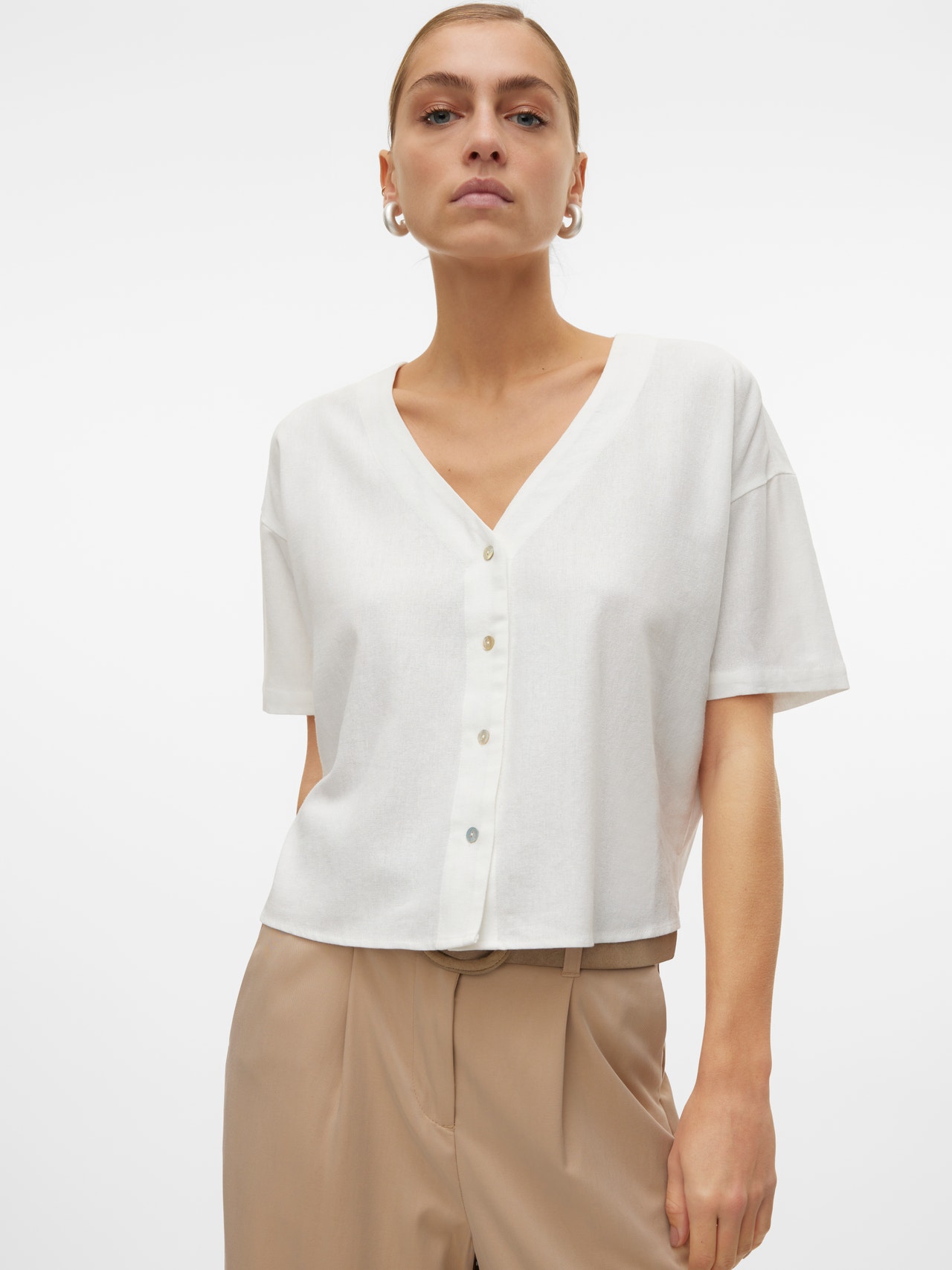 Vero Moda Tavapärane lõige Särgikrae Laiad varrukad Särk -Snow White - 10279696