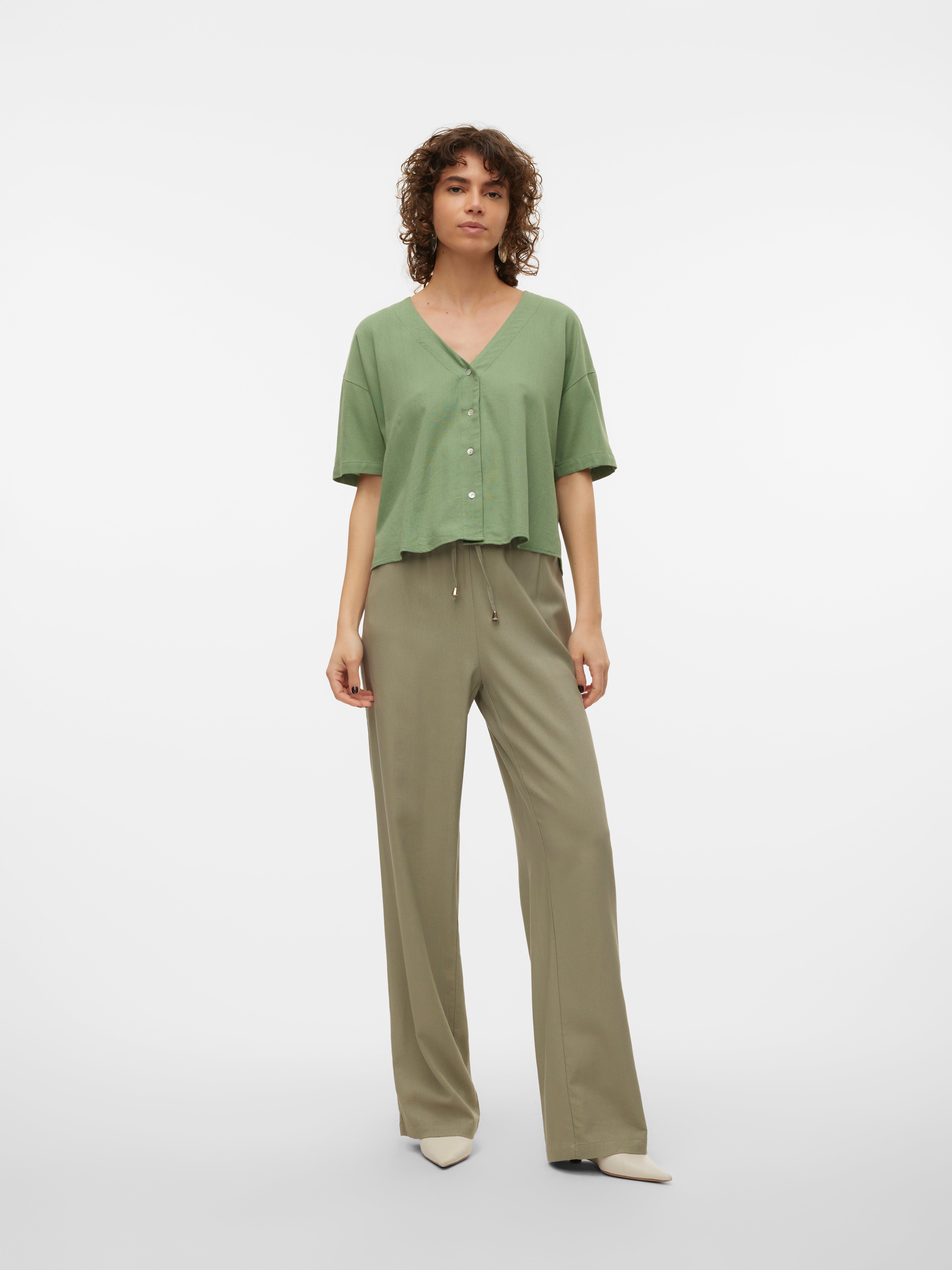 Chemise B Vertigo Show – Manches Courtes, Dentelle, Taille M (occasion état Correct)