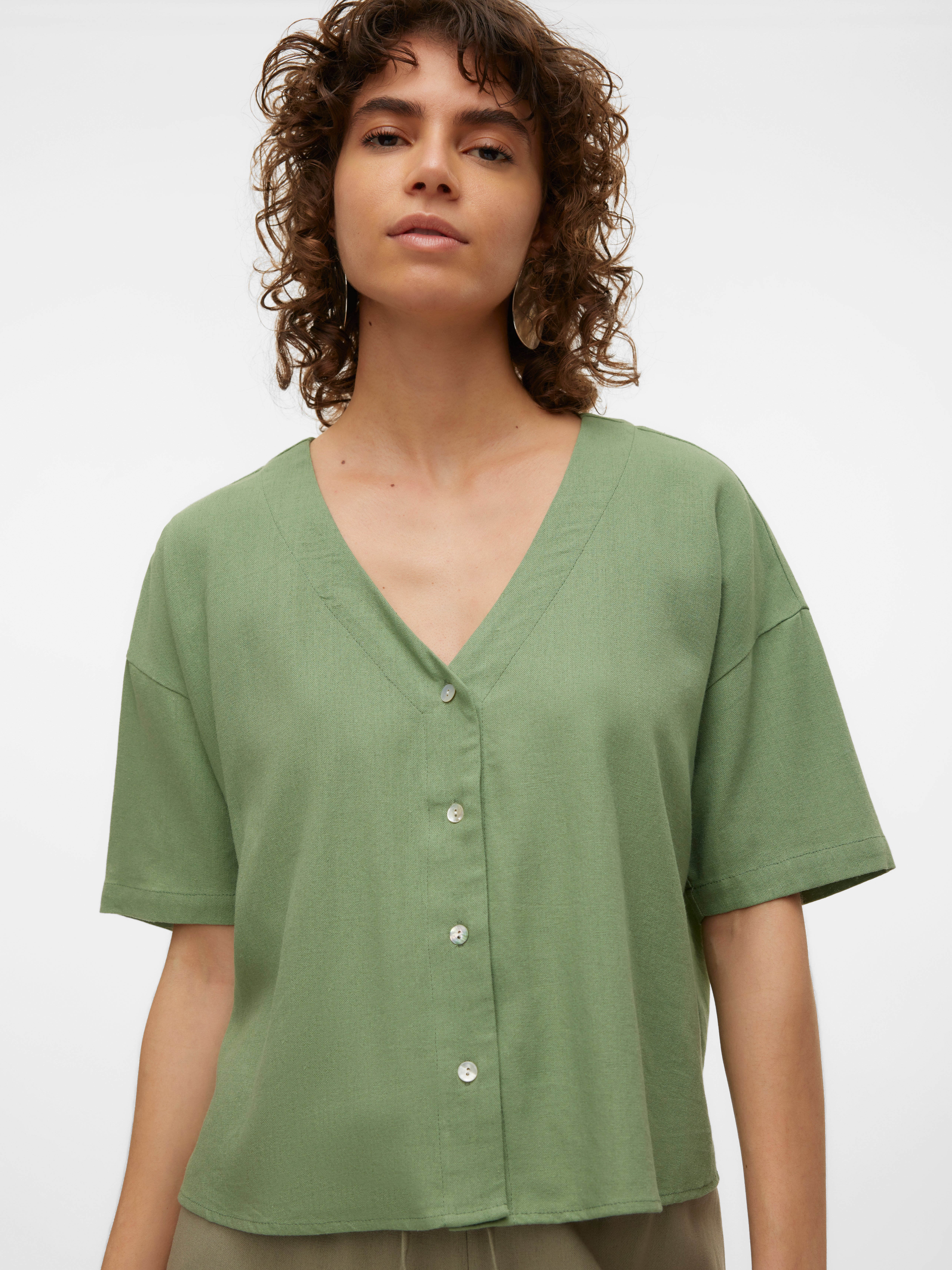 Chemise B Vertigo Show – Manches Courtes, Dentelle, Taille M (occasion état Correct)