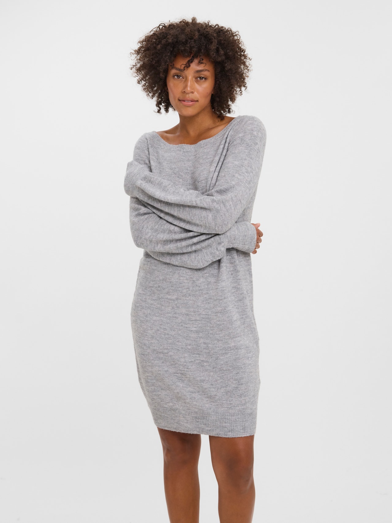 Vero Moda VMSIMONE Krótka sukienka -Light Grey Melange - 10279752