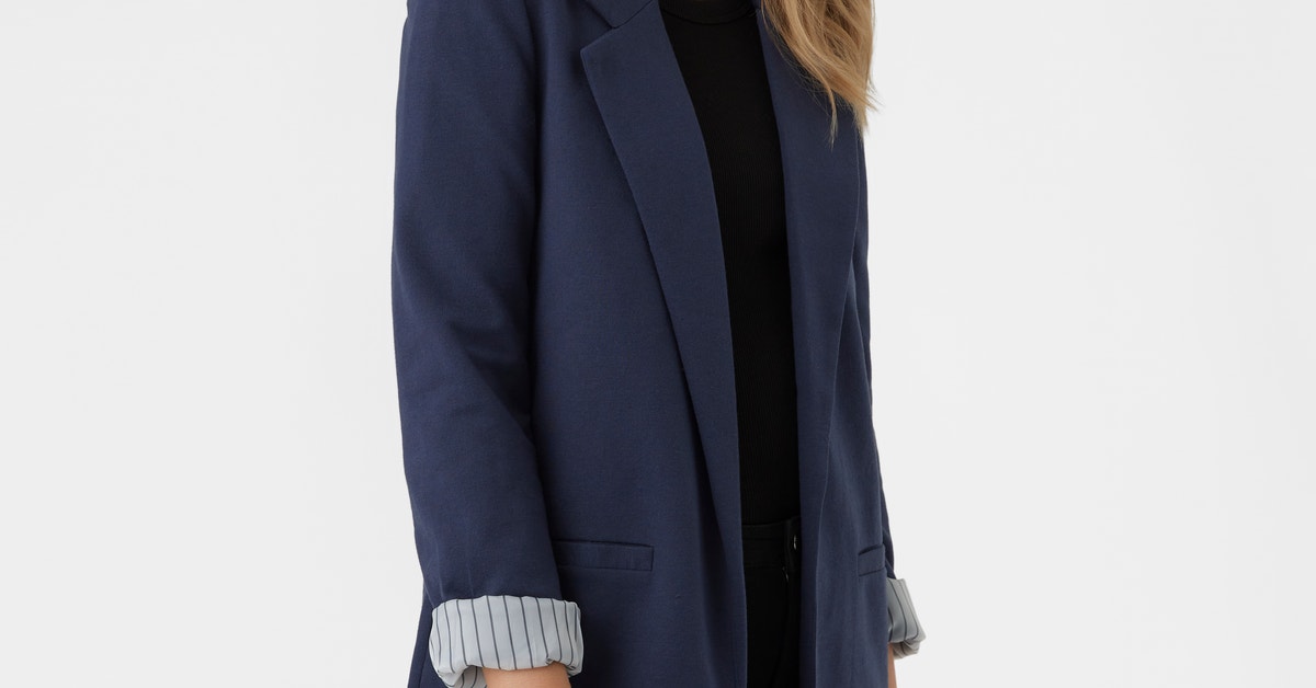 Blazer Bleu Pailleté Object - Taille L - Neuf Sans étiquettes - Modèle ZC118