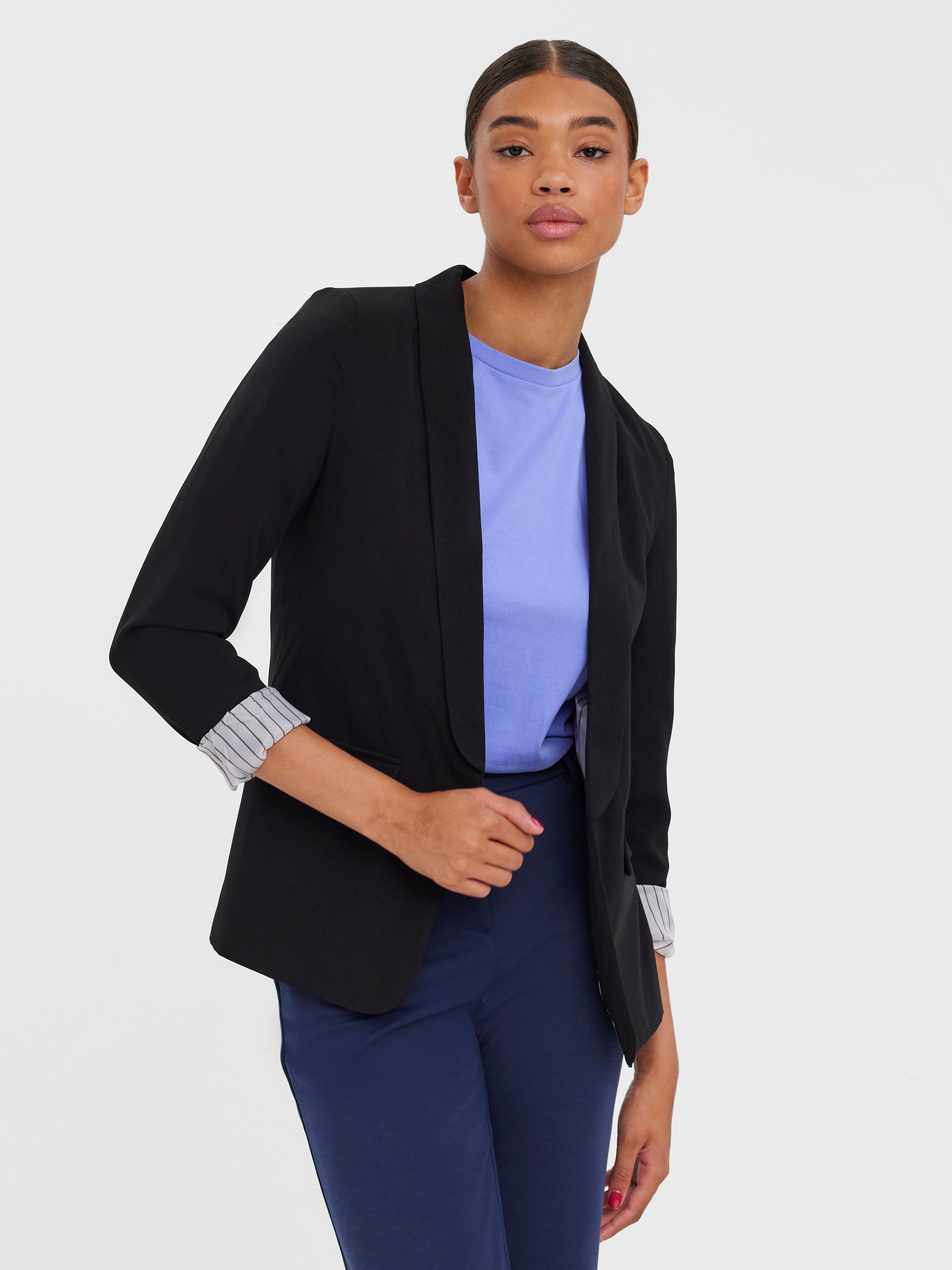 Vero Moda Tweed blazer zwart-wit geruite print casual uitstraling Mode Blazers Tweed blazers 